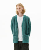 MIXED HAIRY KNIT CARDIGAN
