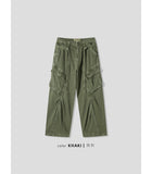 Belted Dyeing Cargo Pocket Pants