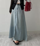 547 Vintage Flare Long Denim Skirt