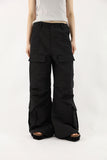 Nylon zipper open pants