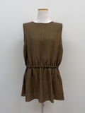 Wrinkle String Sleeveless Blouse