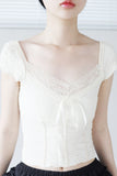 genti lace short sleeve blouse