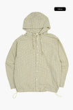 Zeckon check hooded shirt