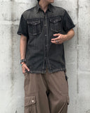 Flick Dart Denim Short Sleeve Shirt