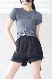 Det shirring layered t-shirt