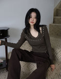 Metal Line Halter Tee
