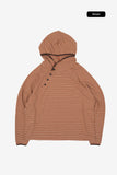 Asymmetric button raglan hoodie