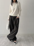 Ribbed Henry Neck Overfit Knit