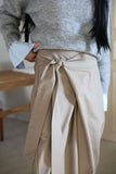 Brushed) Belu wrap wide pants