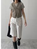 Vintage Buckle V-Neck Vest