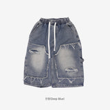 (Unisex) Mare Half Damage Denim Pants