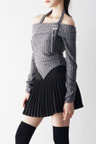 Kuni Halter Neck Off-Shoulder Knit