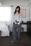 Plum Collar Off Unbalanced Tee