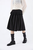 Sheer double pleated skirt