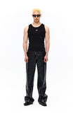 [MORE THAN BLACK] LOGO CUT OFF SLEEVELESS