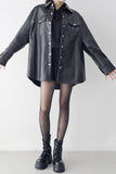 (Unisex) UP Overfit Leather Jacket