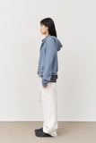 (W) Moon Pigment Waffled Zip Hoodie