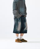 Vintage Washed Denim Half Pants
