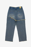 Klint rough crop skirt denim