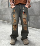 Western Slim Wide Damage Denim