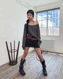 OFF-SHOULDER REVERSE LOOP SWEATSHIRT