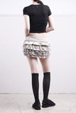 Lucent shirring button crop tee