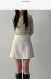 Boucle A-line mini skirt
