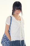 Layer frill puff blouse
