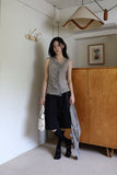 Hash ruffle shirring sleeveless