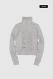 Elixir high-neck shirring zip-up