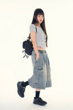 Sierra shirring square-neck tee