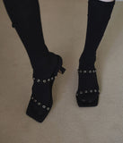 Eyelet Square Mule