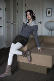 Peril check long sleeve shirt top