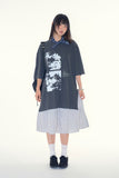 Brick check midi skirt