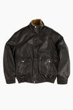 Fur lining leather blouson jumper