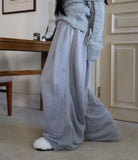 Three-stripe pile pigment pants