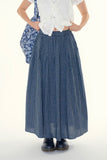 Basil Pleated Check Banding Skirt