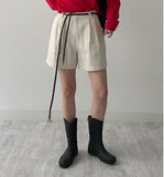 [Planning] Linen Two Tuck Wide Shorts