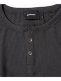 RIBBED HENLEY NECK LONG SLEEVE
