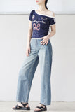 Modi cut wide denim pants