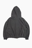 Brick pigment crop hoodie zip-up