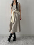 Bell sleeveless flare long one-piece
