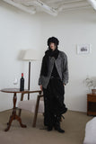 Muffler attached) Twill half coat