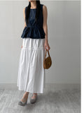 [Mini Bag SET] Frill Dot Sleeveless Blouse