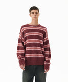 HAIRY STRIPE KNIT SWEATER
