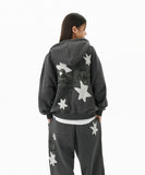 PRAY APPLIQUE ZIP UP HOODIE