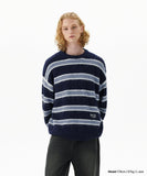 HAIRY STRIPE KNIT SWEATER