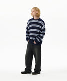 HAIRY STRIPE KNIT SWEATER