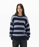 HAIRY STRIPE KNIT SWEATER
