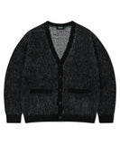 MIXED HAIRY KNIT CARDIGAN